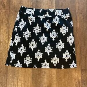Jones New York Signature Black White Patterned Skirt | Size S